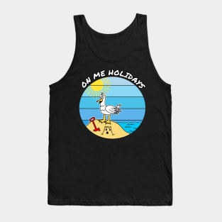 On Me Holidays, Seaside Seagull British Summer Holiday Tank Top